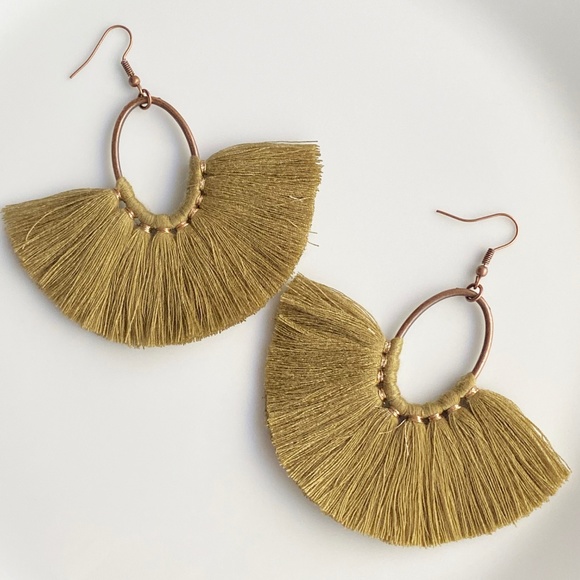 Jewelry - NEW "Amoret" Tassel Earrings (Olive)